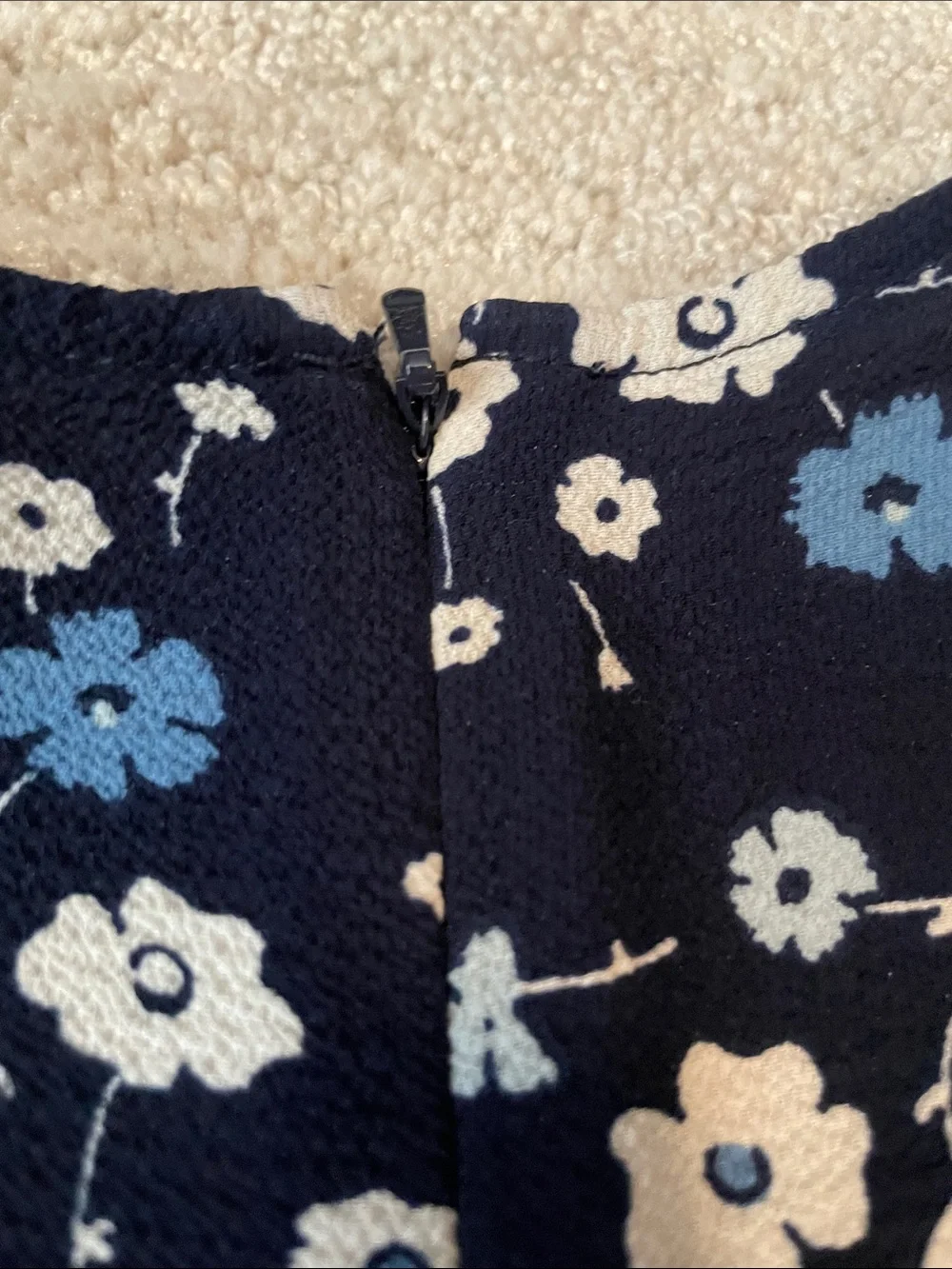 Michael Kors Navy Floral Flutter-Sleeve Dress
